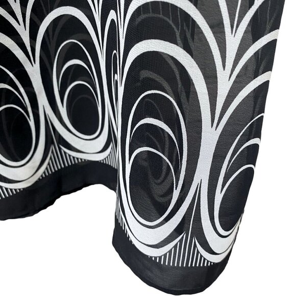 STUDIO 1 Tunic Blouse Size 18W Black Print Chiffon Duster Womens Long Top - Picture 7 of 10